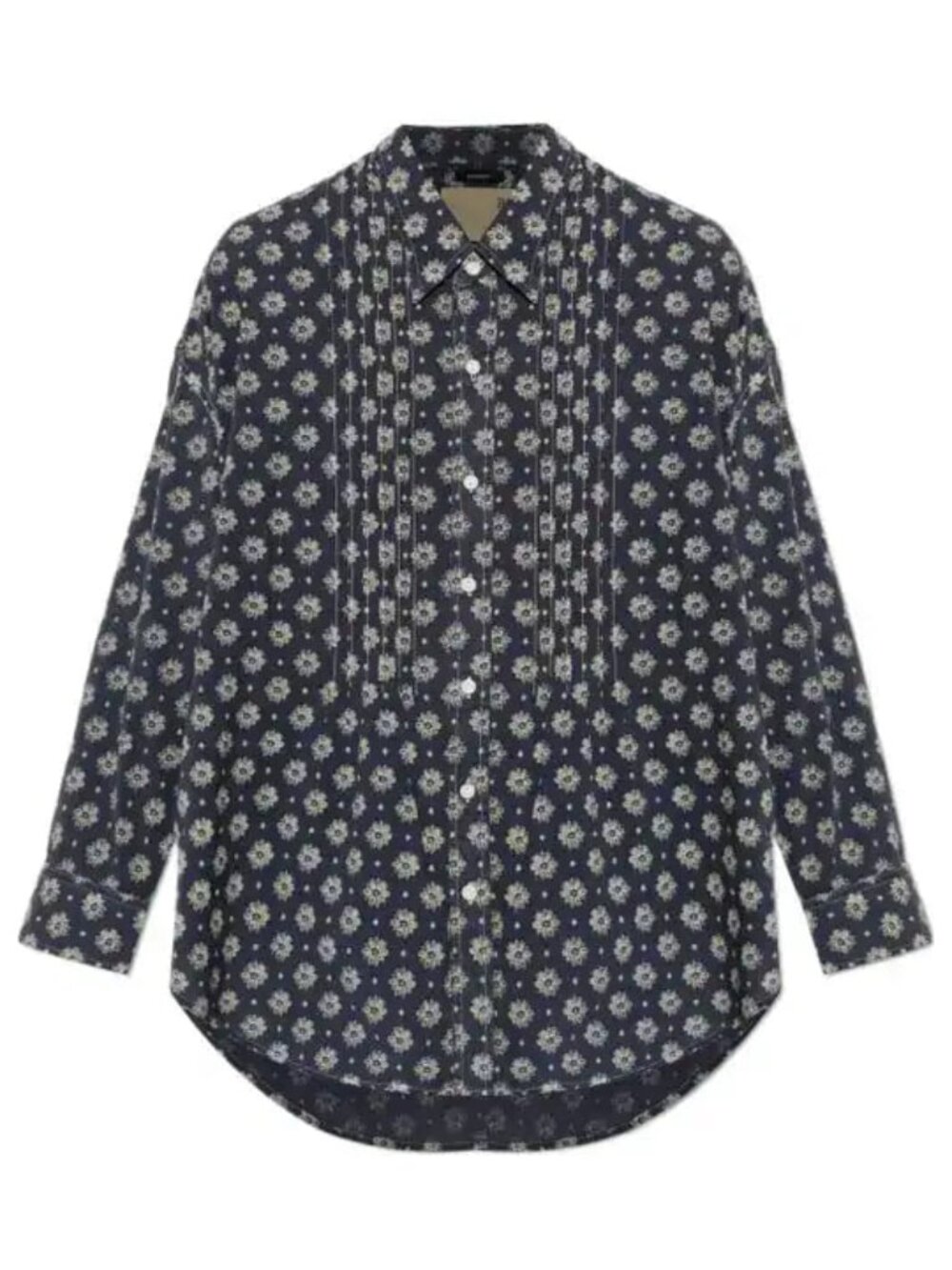 R13 NWOT pintucked drop-neck floral cotton shirt S